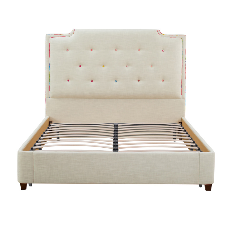 Simplicity American style Fabric bed bedroom 1.8 Big bed Double bed hotel Open Houses furniture customized