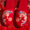 Festive red slippers for beloved indoor