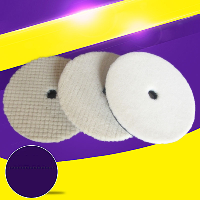 汽车美容羊毛抛光盘日式短羊毛盘自粘斜边羊毛球打蜡轮3/7寸|ms