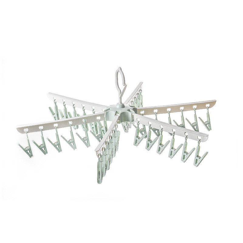 Xiangsu hogar 36-clip plegable en forma de paraguas de secado rack de plástico a prueba de viento multi-clip adulto secado rack ropa interior