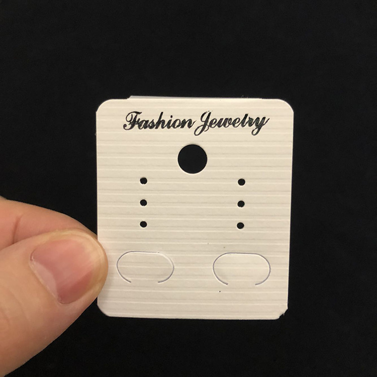 耳钉包装卡纸卡片diy配件耳饰耳环挂牌条纹pvc弯钩塑料4*4.5cm