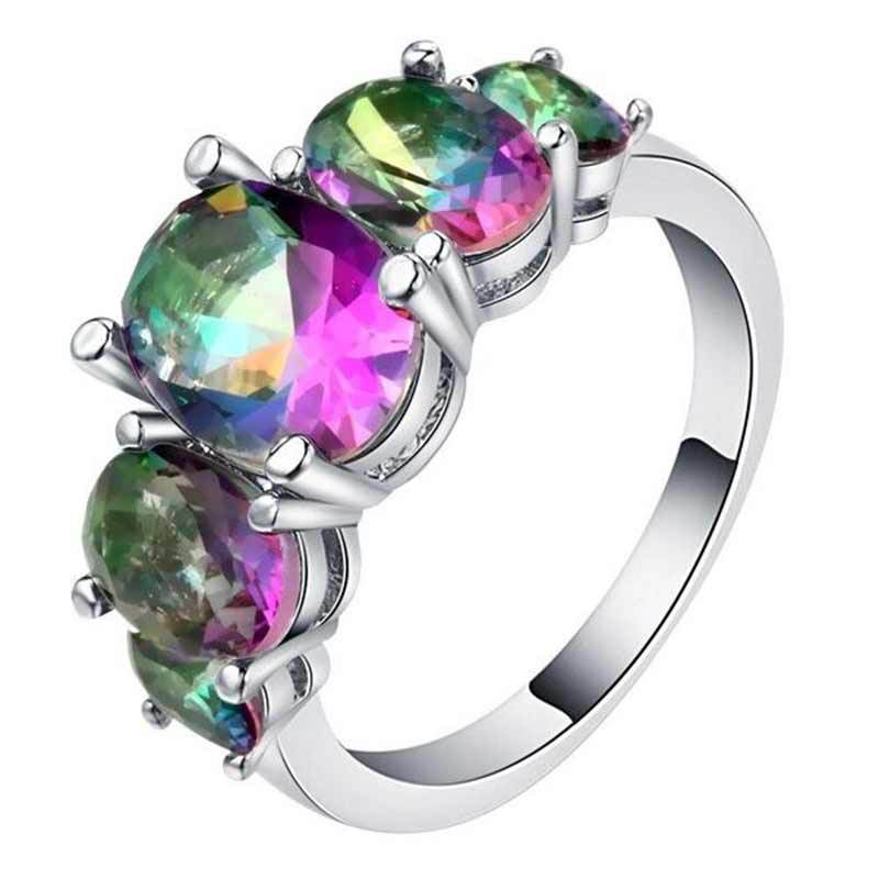 Fashion Color Zircon Fashion Shaped Copper Rings Jewelry Wholesale display picture 1