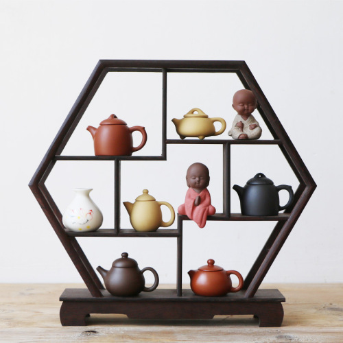 Mini purple clay pot handmade creative small pocket fingertip pot small tea play tea pet ornaments Kung Fu tea set can be raised