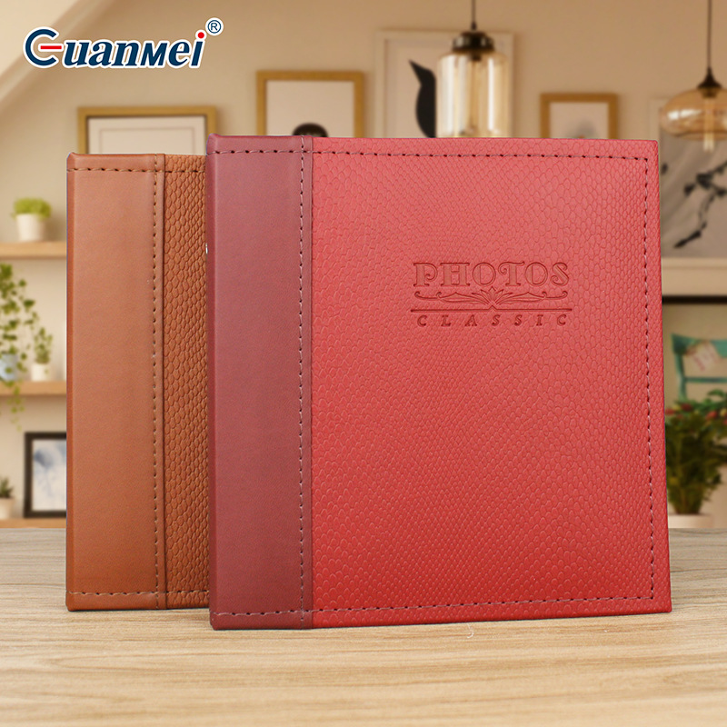 广美厂家直销PU皮革相册插页式复古创意礼品7寸相簿影集PP相册|ms