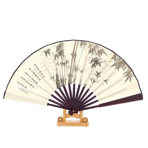 Folding Fan with Chinese Style High-Grade Silk Fabric, 8-inch Silk Fabric Fan for Men, Advertising Fan, Wholesale