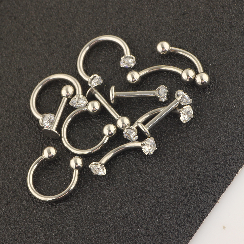 Pointed titanium steel lip stud product view