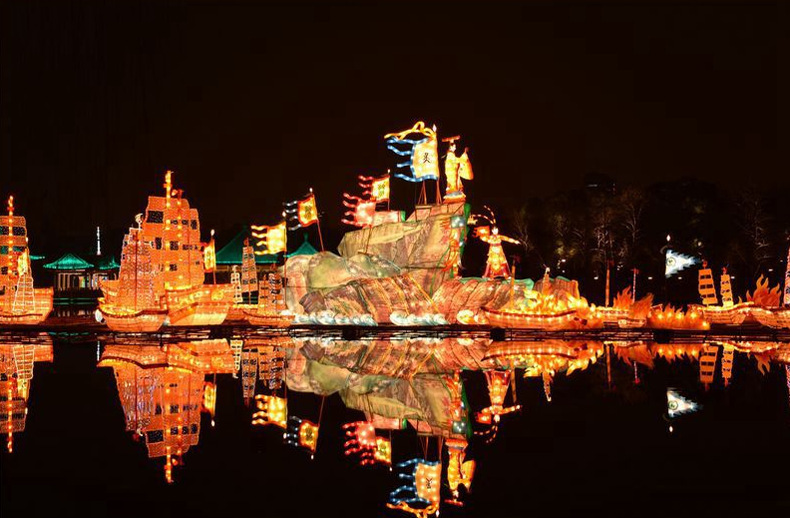 ����������ˮ�ϻ��첼���ù���װ�εƹ������ҵ�㳡С��