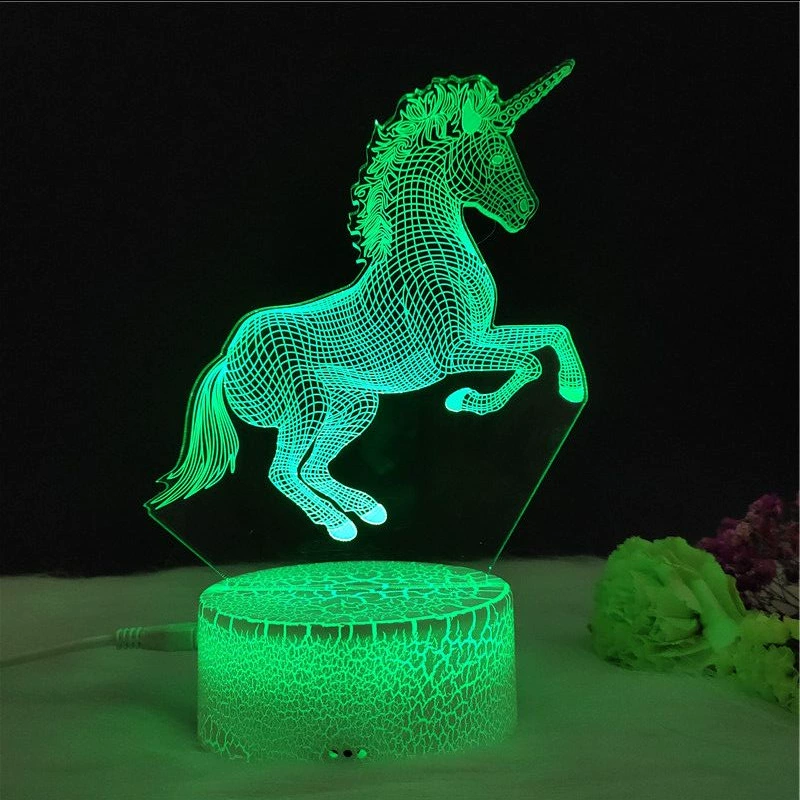 Креативная сенсорная LED акриловая настольная лампа, ночник, креативный подарок, 3D, пульт дистанционного управления