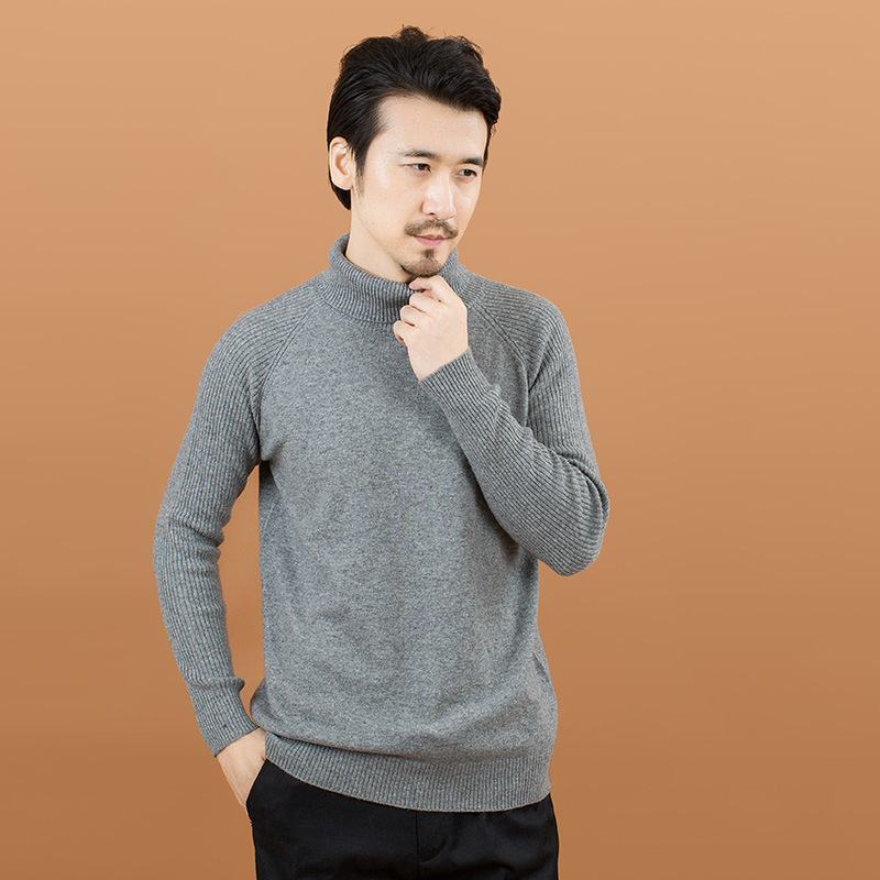 2019秋冬新款男士纯羊毛羊韩版高领青年针织羊毛衫套头打底衫|ms