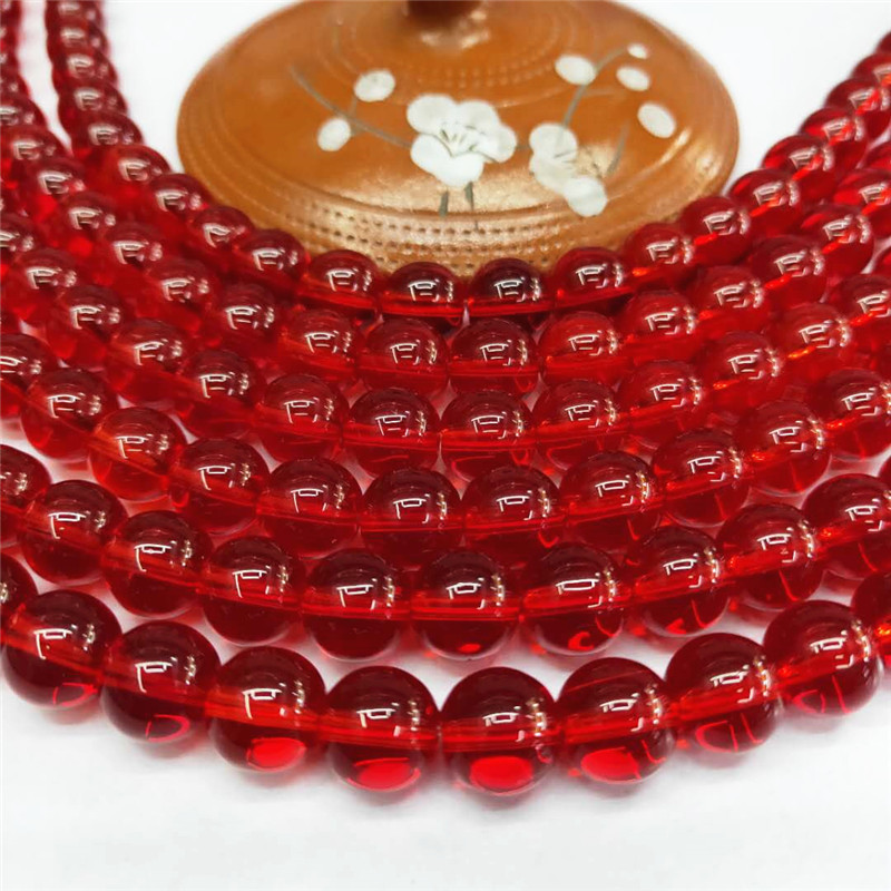 Wholesale of special crystal jewelry, large red crystal glass loose beads, DIY round bead jewelry, bead matching factory direct sales detail image 8
