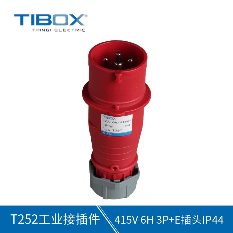 Соединение штепсельной вилки IP44 разъема 415V 6H 3P + E TIBOX напольное водоустойчивое промышленное вставляемое