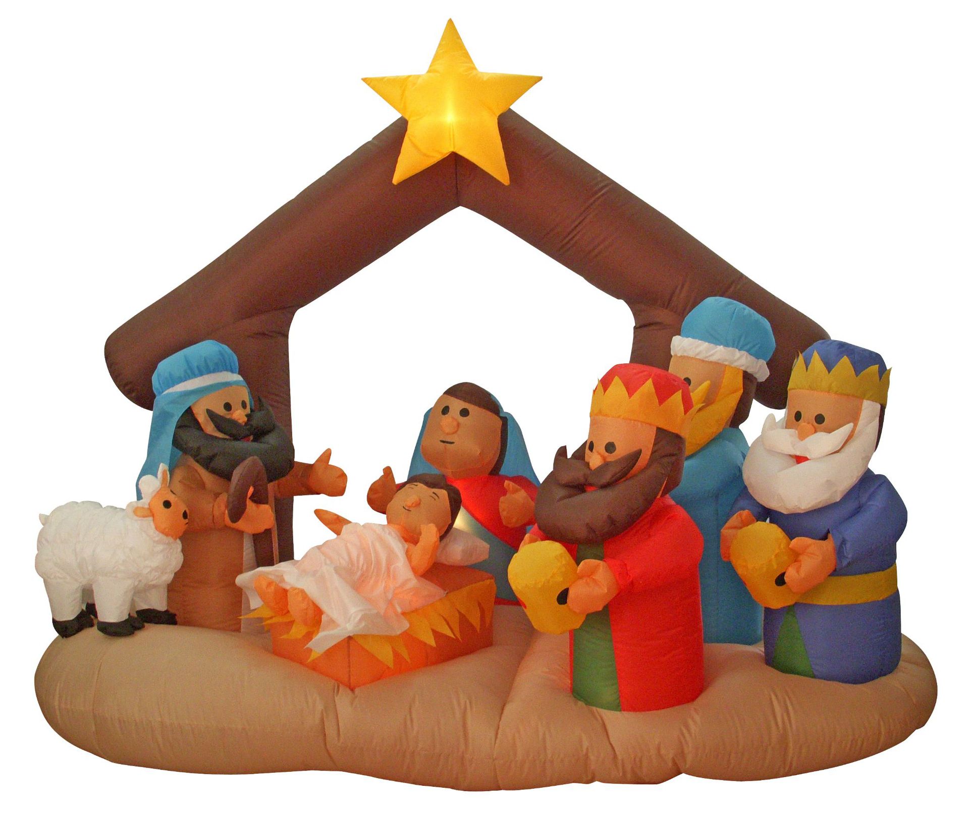 全优能圣诞装饰3米充气圣诞老人模型标识牌LED等发光人偶气模批发