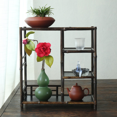 紫韻桌面茶棚杯架多寶閣精品茶具收納展示架博古架日本茶道零配