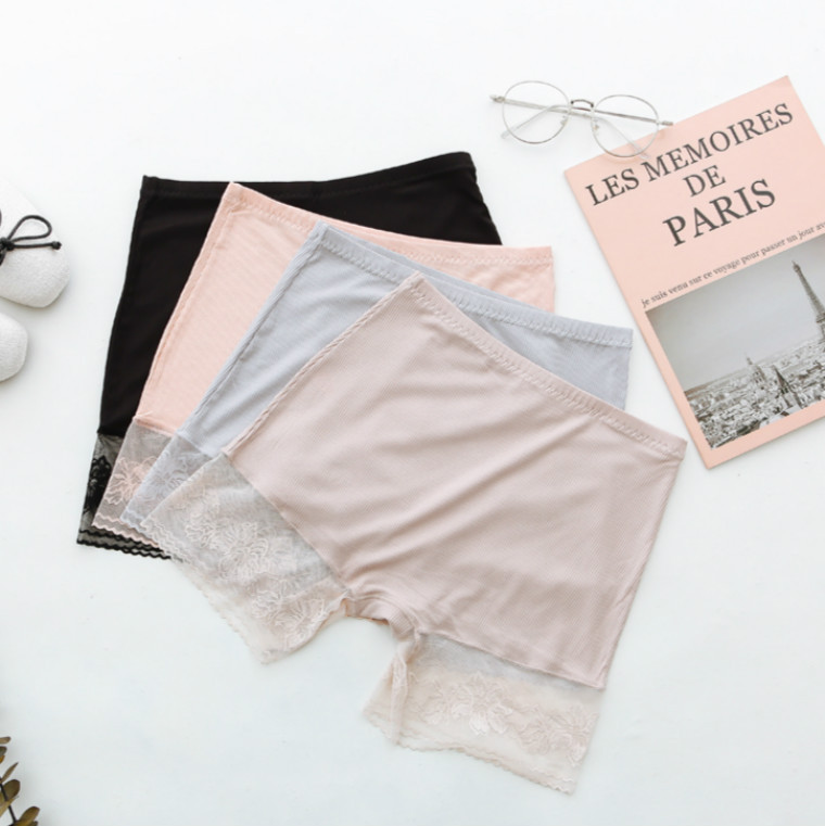 蕾絲安全褲防走光可內穿無痕平角內褲二合壹打底褲女夏薄款