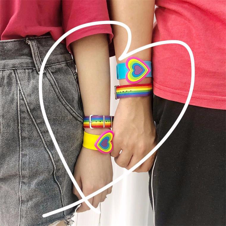wristband Classification Simple Style Rainbow Textile Unisex Wristband