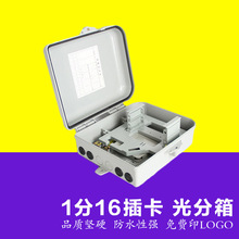 1分16 光纜分纖箱分纖盒光纖入戶可放插片式插卡式 光分路器箱