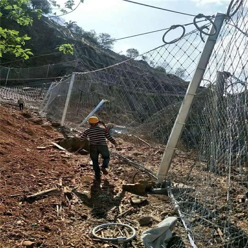 公路斜坡防护网热镀锌钢丝绳防护网 RX-075柔性防护网护坡网
