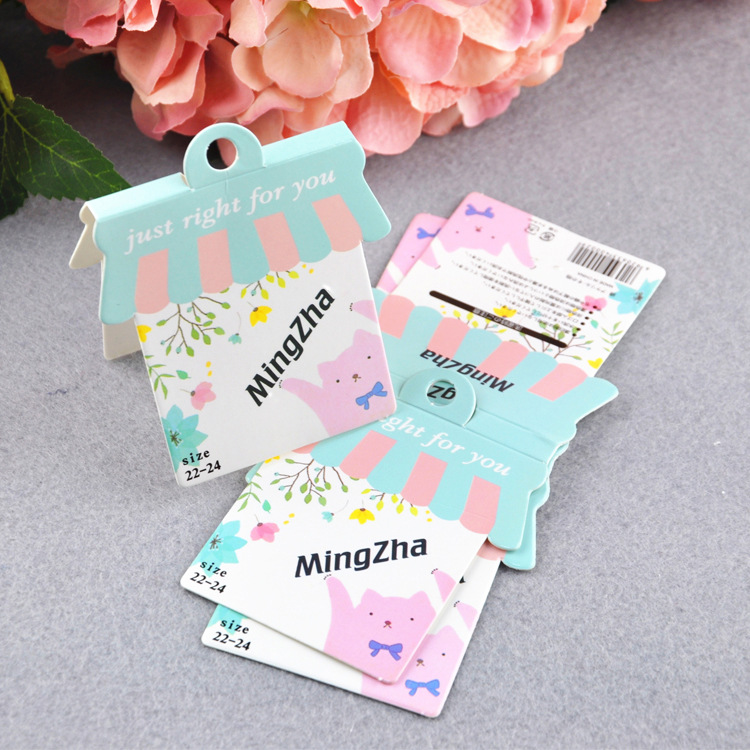 包装纸卡片袜子腰封定 制服装吊牌合格证标签挂牌吸塑纸卡插卡印