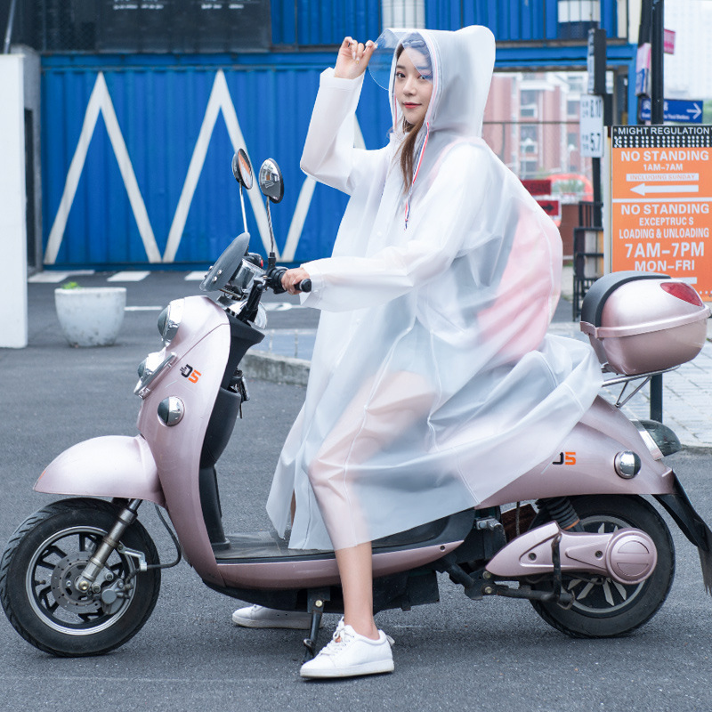 Electric Battery Car Raincoat Long Full-body Anti-rainstorm Poncho Jacket for Men and Women with Large Schoolbag Motorcycle Raincoat