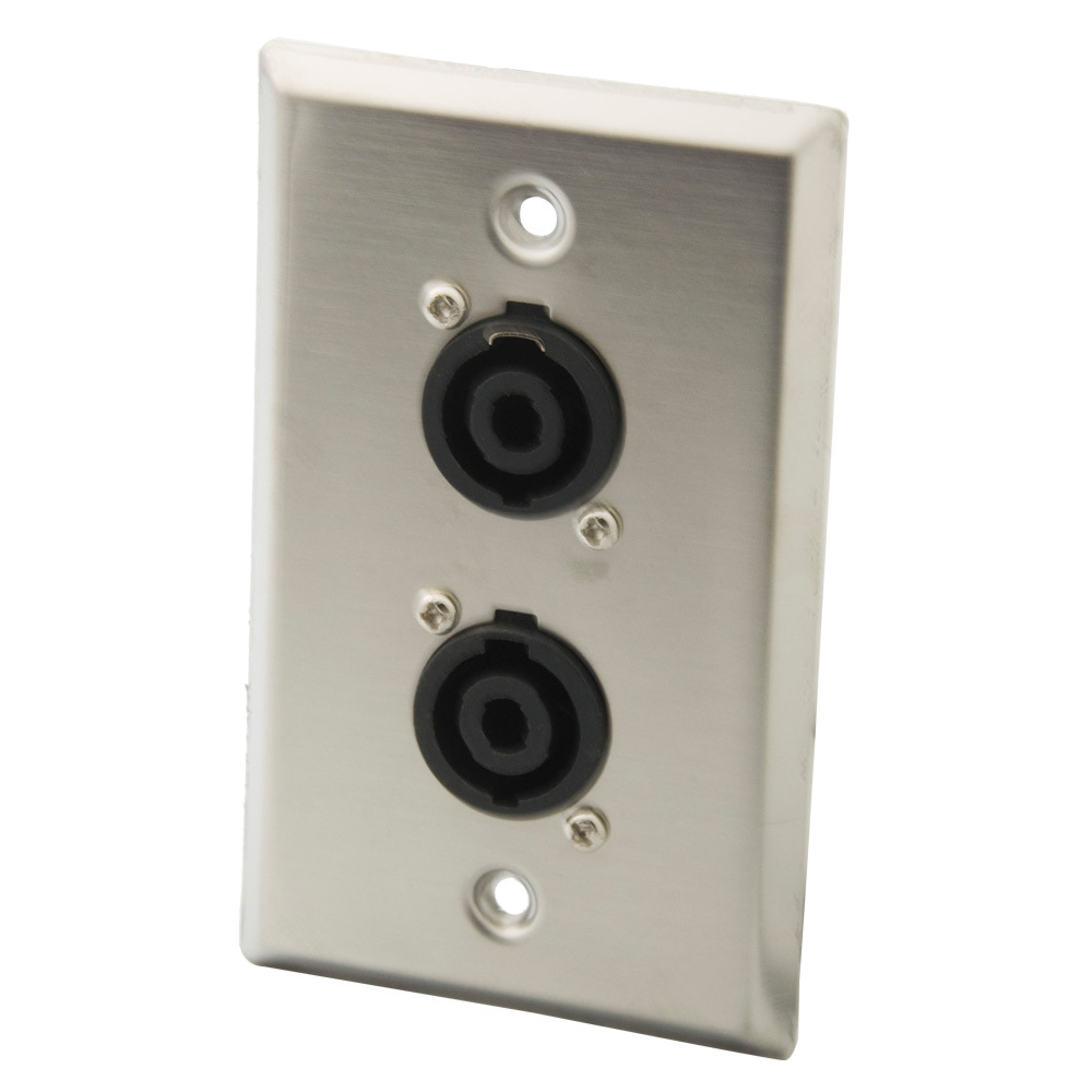 美式面板 1 GANG 不锈钢 双口专业音箱面板