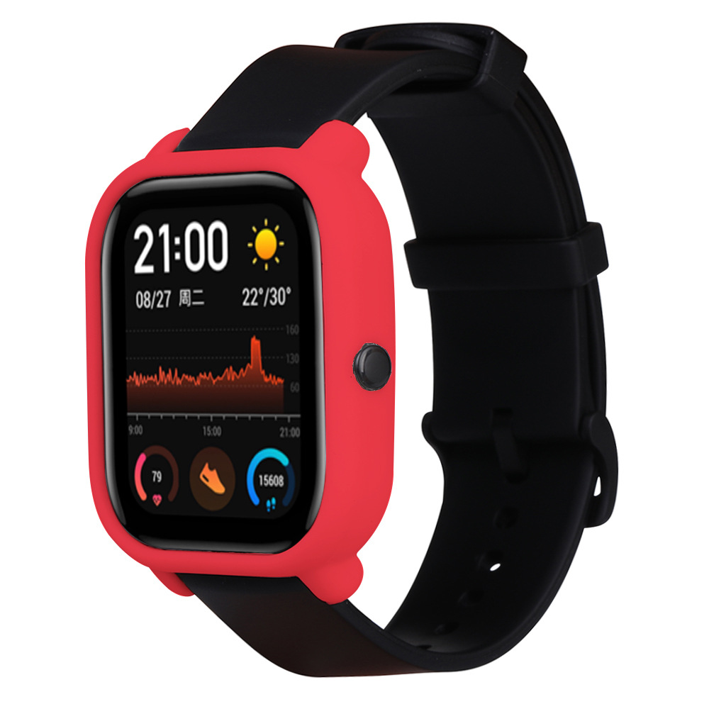 Suitable for Huami Amazfit GTS silicone protective case, solid color anti-drop and scratch-resistant soft rubber protective cover, soft undefined