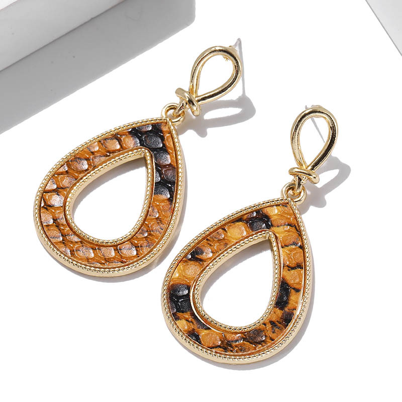 New Earrings Fashion Retro Creative Snake-shaped Drop-shaped Hollow Earrings display picture 4