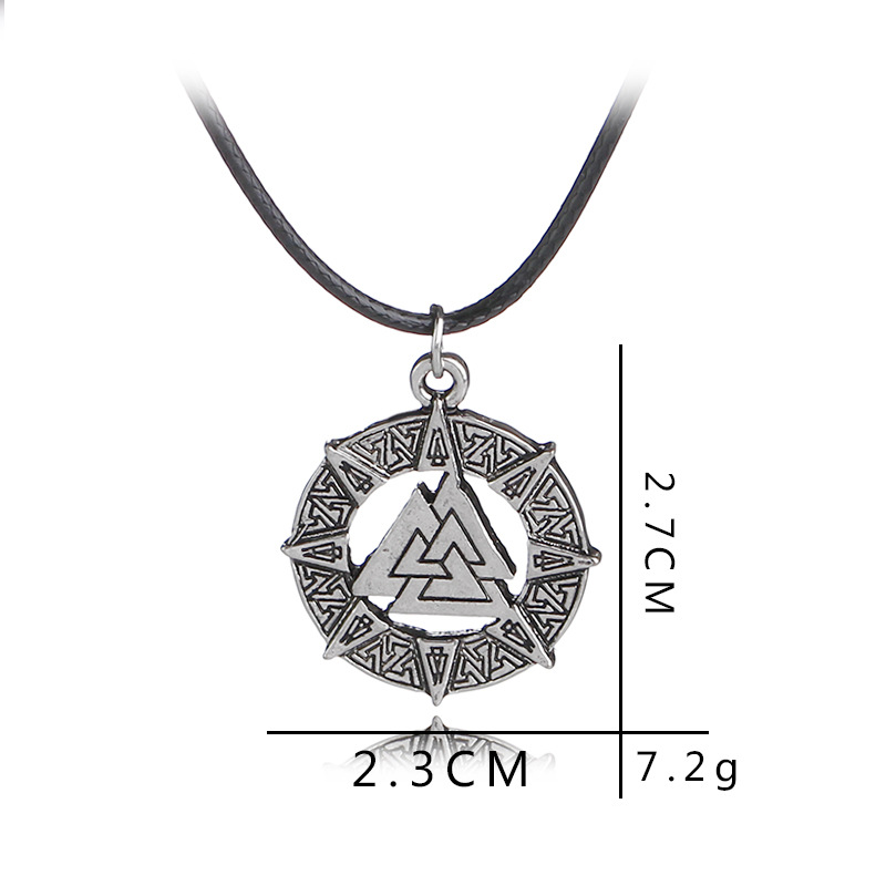 Collar De Triángulo De Explosión Nórdico Vikingo Retro Valknut Collar De Pirata Escandinavo Al Por Mayor Nihaojewelry display picture 1