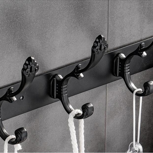 No punching stainless steel bathroom kitchen clothes hook hardware towel pendant black hook clothes hook row hook wholesale