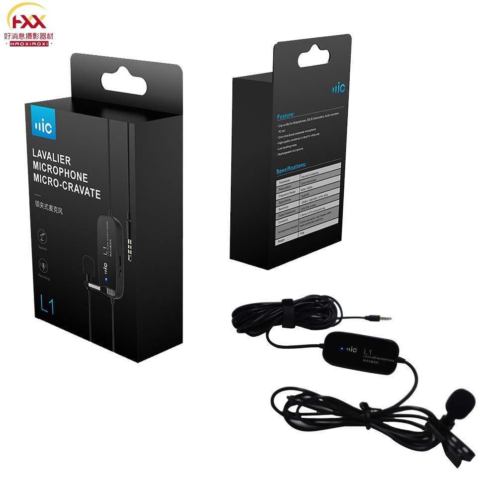 L1领夹麦克风 单反相机手机采访录音视频录制话筒采访麦克风|ru