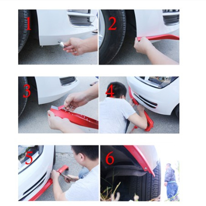 Anti-Collision Modification Universal Small Body Kit Bumper Carbon Fiber Car Accessories Front Lip Strip_voghion.com