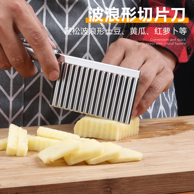 厂家直销不锈钢波浪刀番茄土豆青瓜萝卜切刀糕点薯条薯片切刀|ms