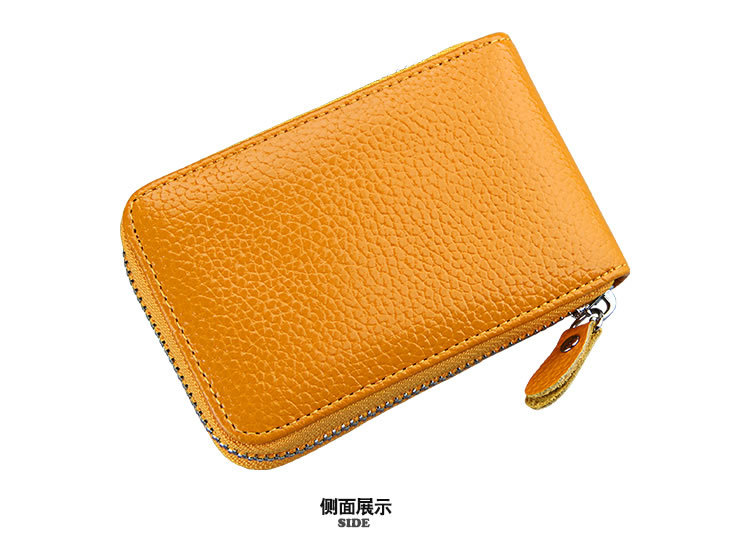 60g Weight Zipper Closure Type Business Occasion Genuine leather Material Solid Color Pattern Unisex Gender Coffee, Royal Blue, Orange, Dark Blue, Pink, Purple, Red, Green, Yellow, Black Color Unisex Solid Color Genuine Leather Coffee Royal Blue Orange Zipper Card Holders 17