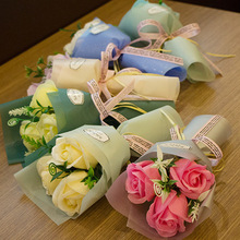 情人节创意香皂花束圣诞节礼品康乃馨肥皂花束3朵活动小花束送客