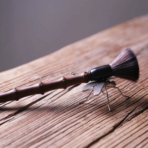 Da'antang factory wholesale dragonfly cover set pot pen mop pen holder kungfu tea set spare parts alloy tea ceremony