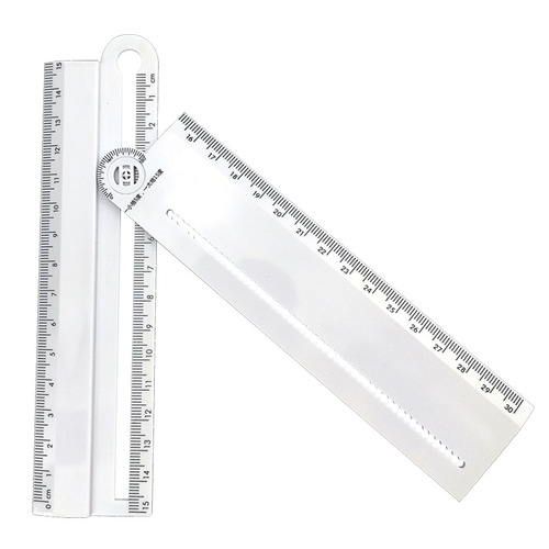 The multi-functional ruler can replace the ruler, angle ruler and compass to draw arc parallel lines and measure the thickness and font size of the lines.