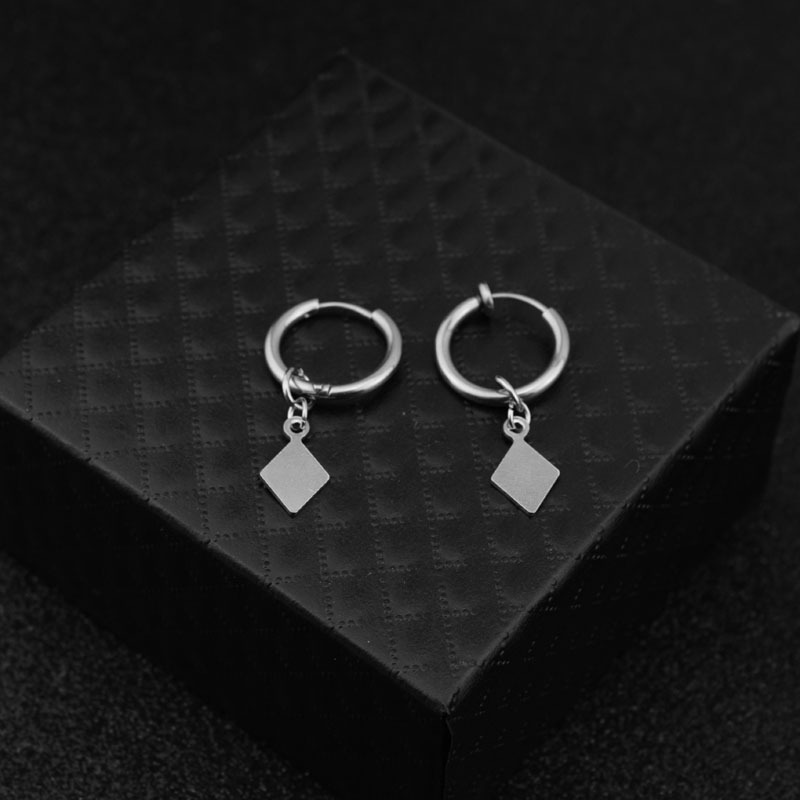 1 Piece Simple Style Geometric Polishing Stainless Steel Drop Earrings display picture 3