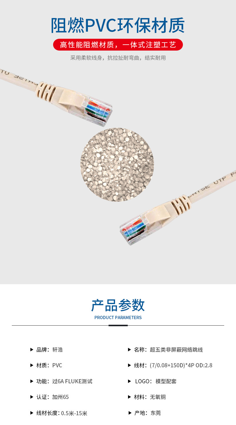 厂家直供超五类网线 0.5米非屏蔽网络跳线 万兆成品网线现货批发-阿里巴巴