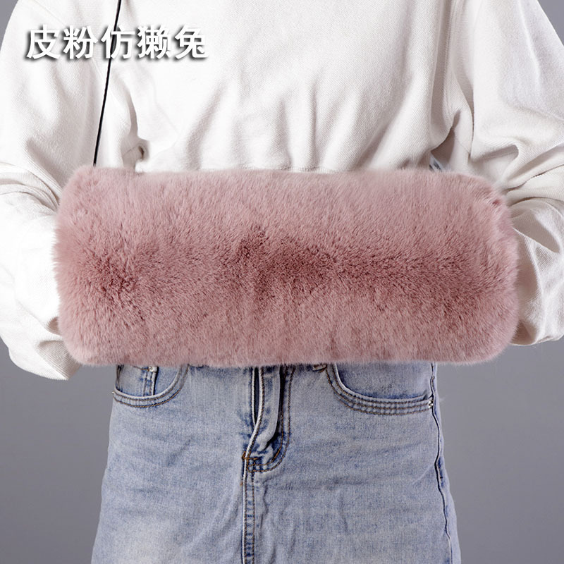 Imitación de piel de zorro protector de mano invierno engrosada mano más caliente de la mano manga de felpa almohada mano más caliente calentador de la mano