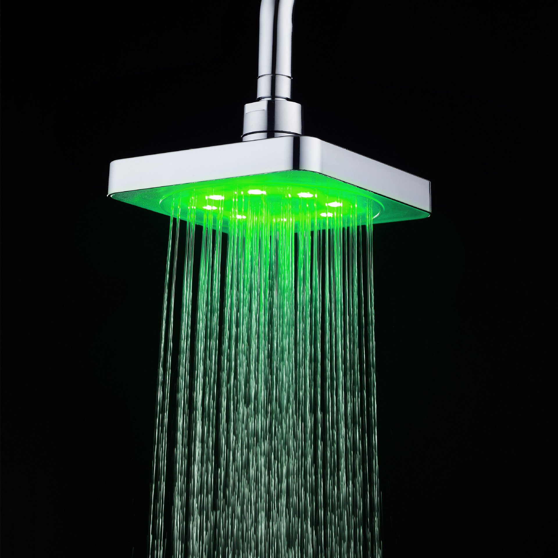 The manufacturer supplies 6-inch ceiling shower heads with LED temperature control and seven-color self-changing bathroom shower heads with square ceiling spray undefined