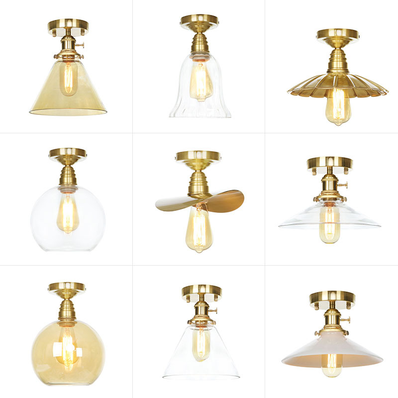 Coffee creative retro copper ceiling light for living room for…