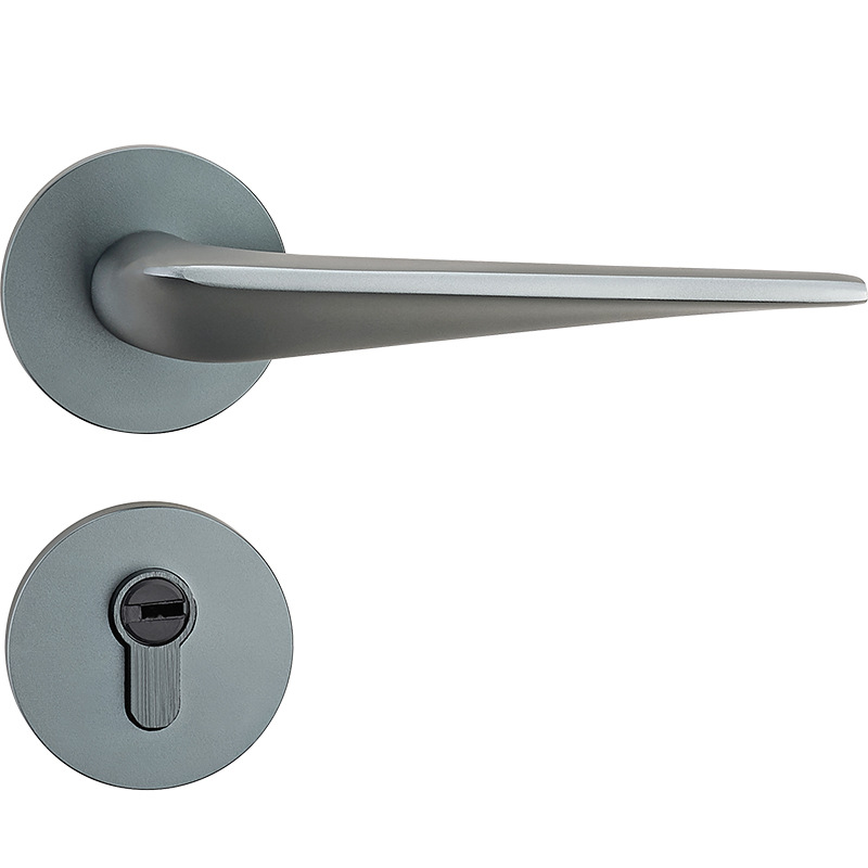 Cerradura de la puerta del dormitorio de estilo europeo cerradura dividida interior baño gris manija de la puerta de madera maciza manija de silencio cerradura de la puerta