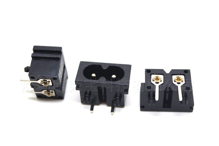 端子电源插座 AC插座 电工插座 八字实心插座180系列90度插脚环保