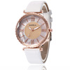 Foreign trade thermal selling shell noodles Women's bamboo pattern belt watch fashion digital scale rose gold shell quartz watch