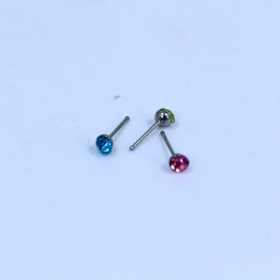 Shiny nose piercing stainless steel, 2mm, 2.5mm
