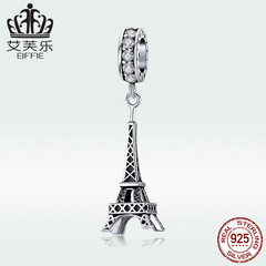 艾芙樂原創埃菲爾鐵塔s925純銀耳釘女 巴黎鐵塔歐美時尚耳飾耳環