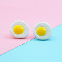 diy树脂荷包蛋饰品配件创意荷包蛋滴胶手机壳冰箱贴耳环耳夹配饰