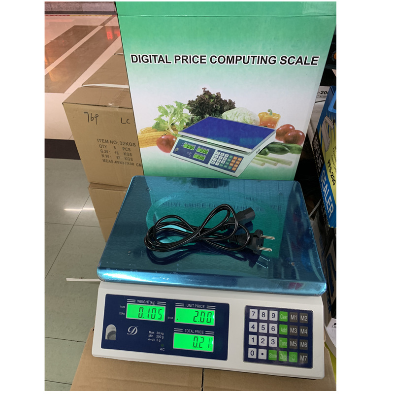 出口外贸英文版电子称30kg/40kg电子计价秤 电子台秤 水果蔬菜秤