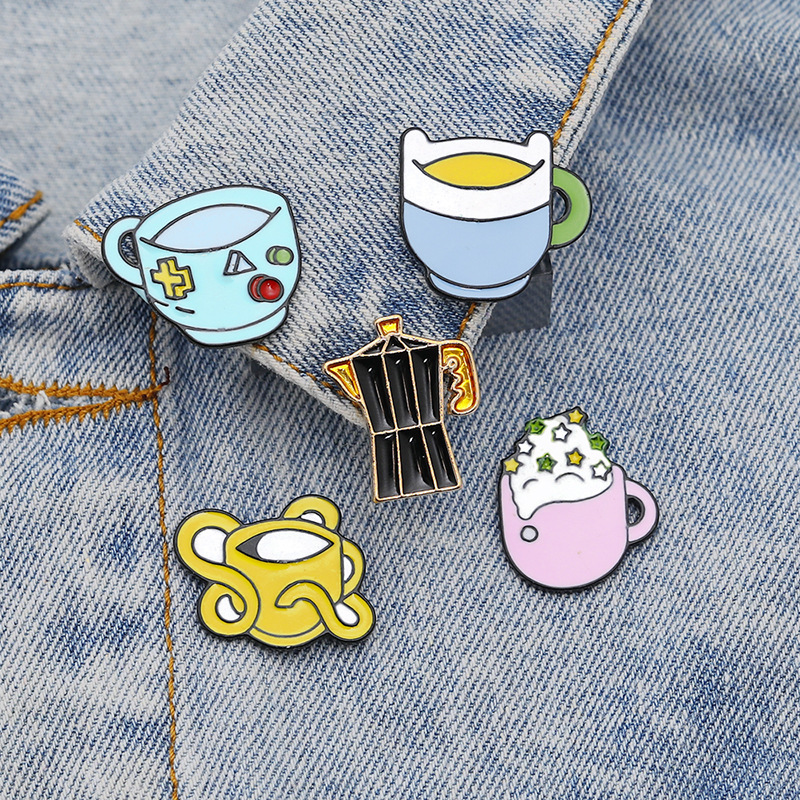 10g Weight Brooches Classification Daily Occasion Alloy Material Cartoon, Colorful, Badge, Cup, Cattle Pattern Unisex Gender Fashion Style Enamel, Enamel Craft Fashion Pin Cartoon Colorful Badge Alloy Enamel Unisex Brooches 1