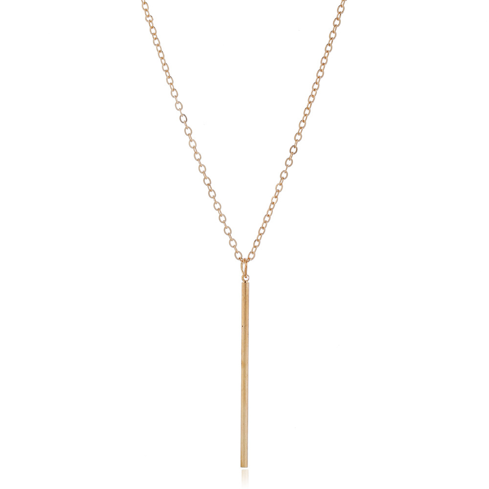 fashion metal geometric Y-shaped pendant long necklace