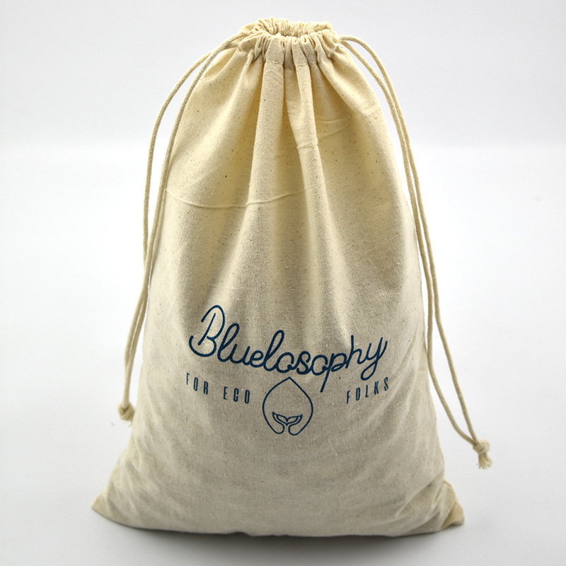 厂家供应棉布鞋子包包防尘袋 抽绳束口印字棉布袋 绒布抽绳袋